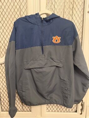 Auburn Tigers Colosseum Navy Grey Hooded Anorak Jacket M
